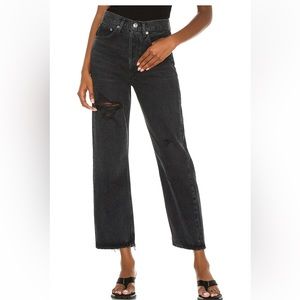 Agolde Black Distressed Women Jeans